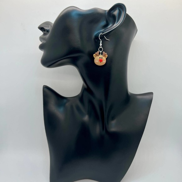 Christmas Earrings - Christmas Mittens, Teddy Bear, Lollipop, Reindeer, Snow Men - Picture 7 of 10